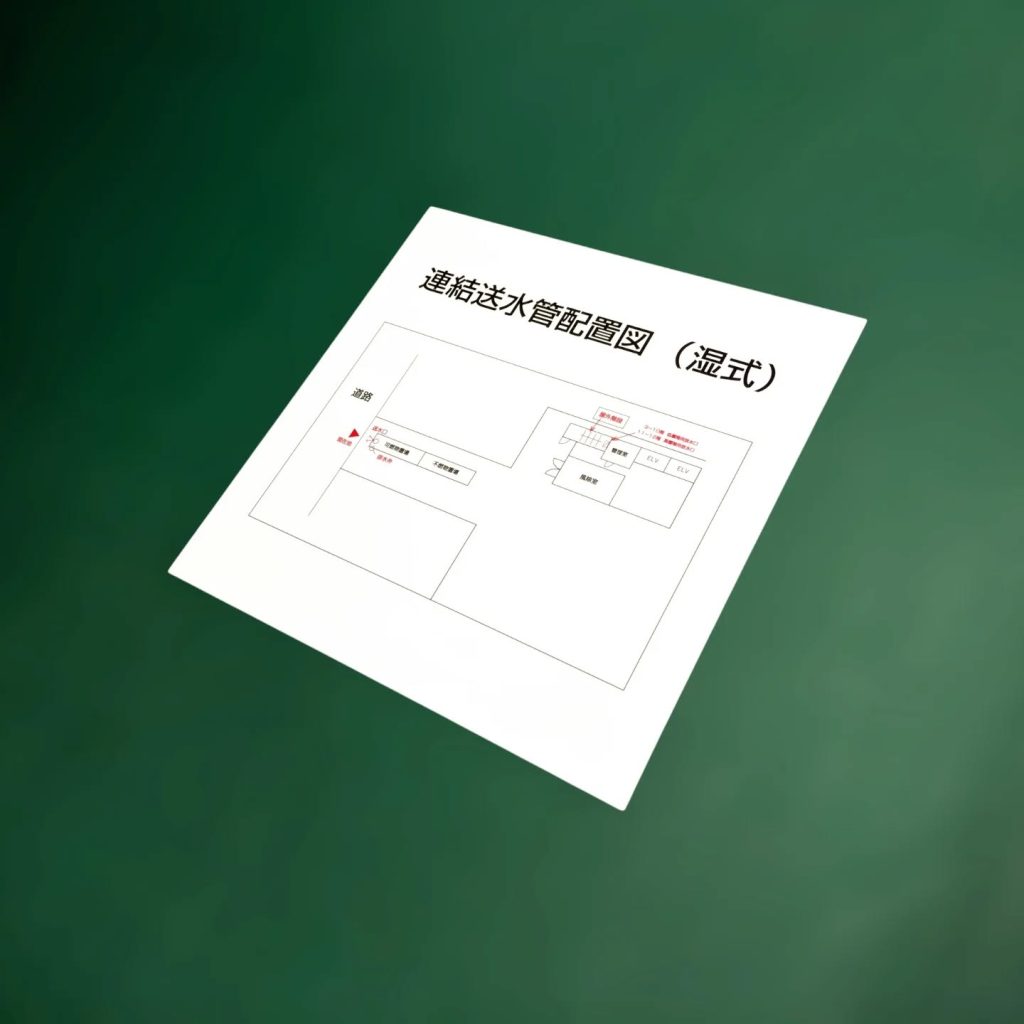 連結送水管配置図のアルミ複合板看板