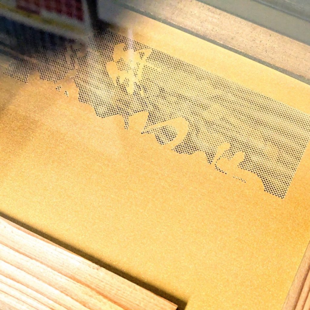 浄元寺の干支午の金色の御朱印をレーザー彫刻